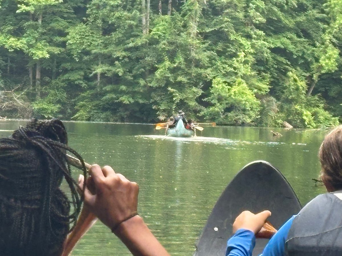 Girls learning to paddle at Storm Creek Lake